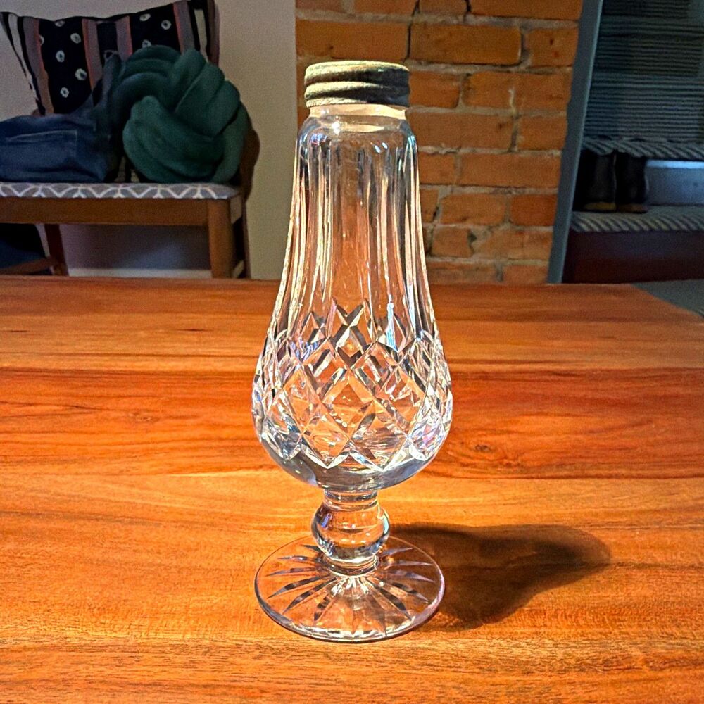 Waterford Lismore Cut Crystal Footed Salt OR Pepper Shaker Vintage Signed no top
